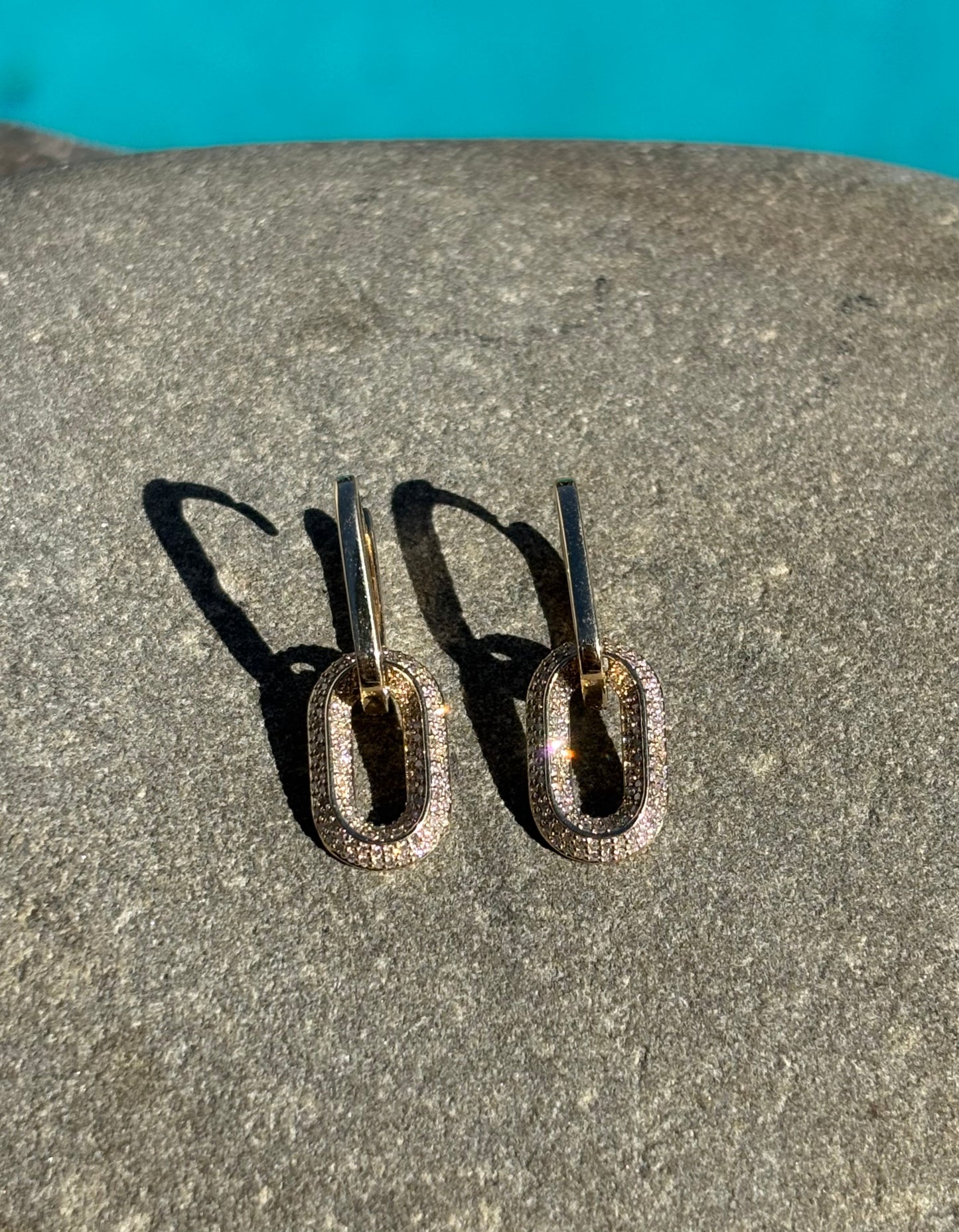 Open Link Hoop Dangle Earrings