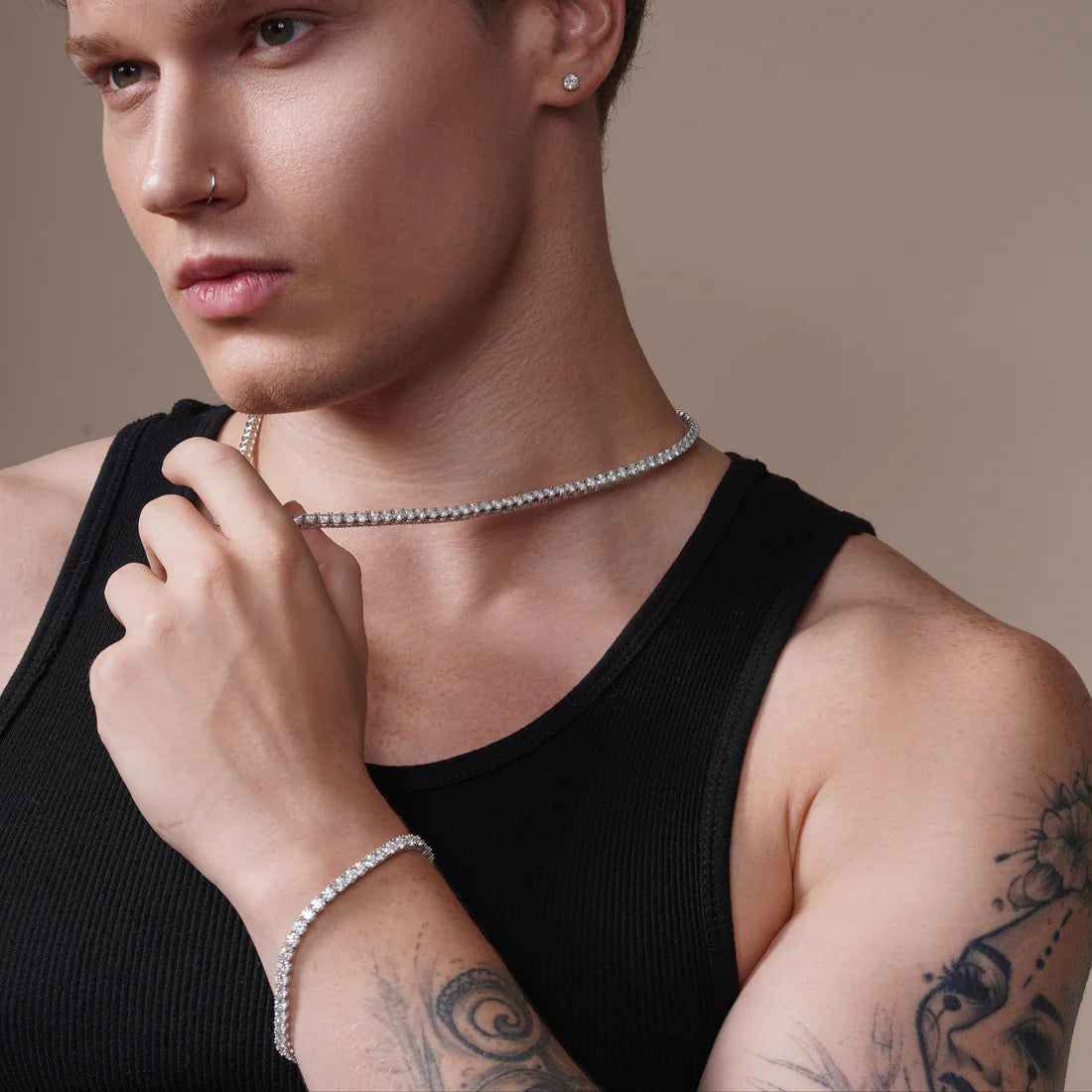 4 mm sterling silver moissanite tennis necklace/bracelet