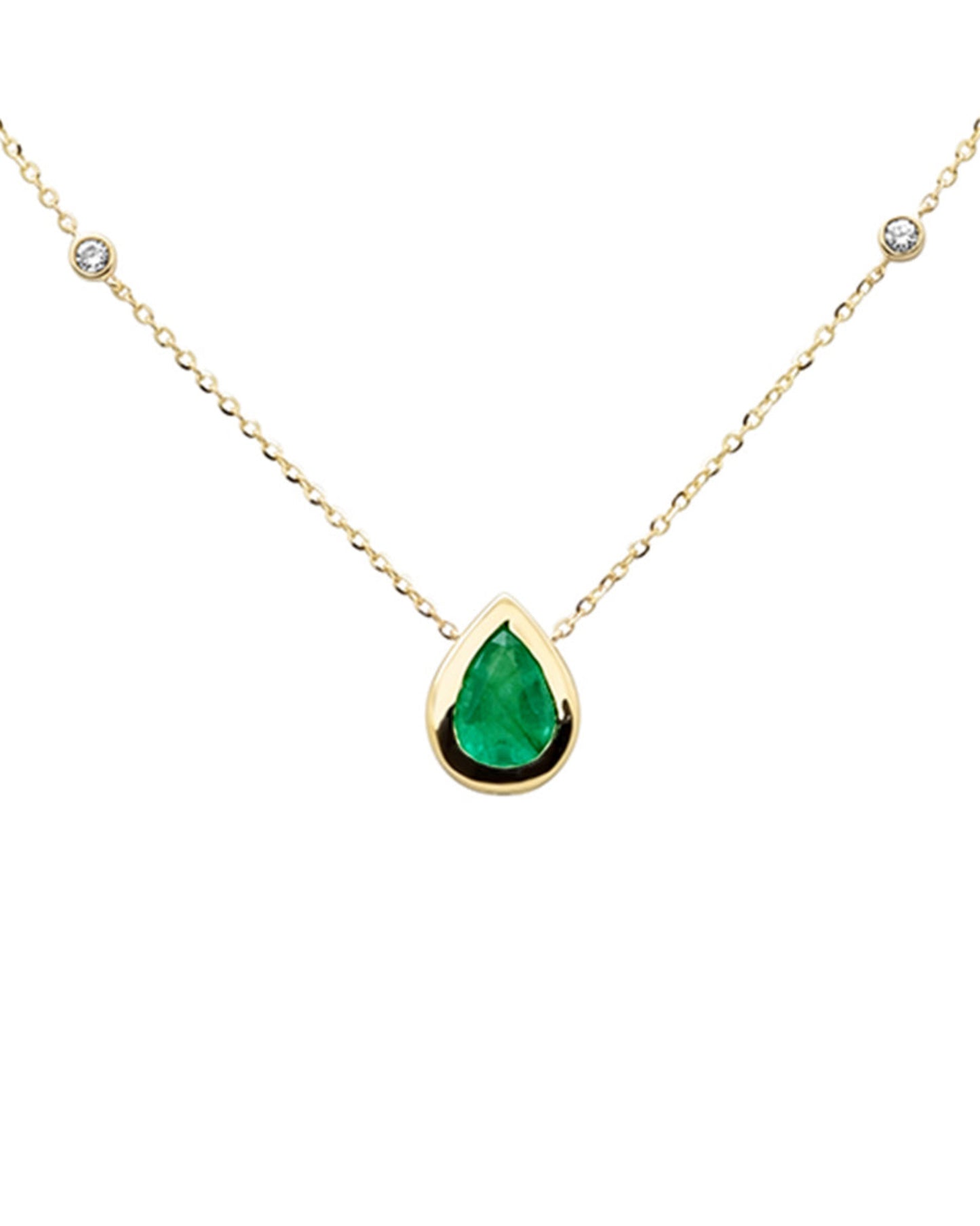 Pear Shaped Emerald Necklace