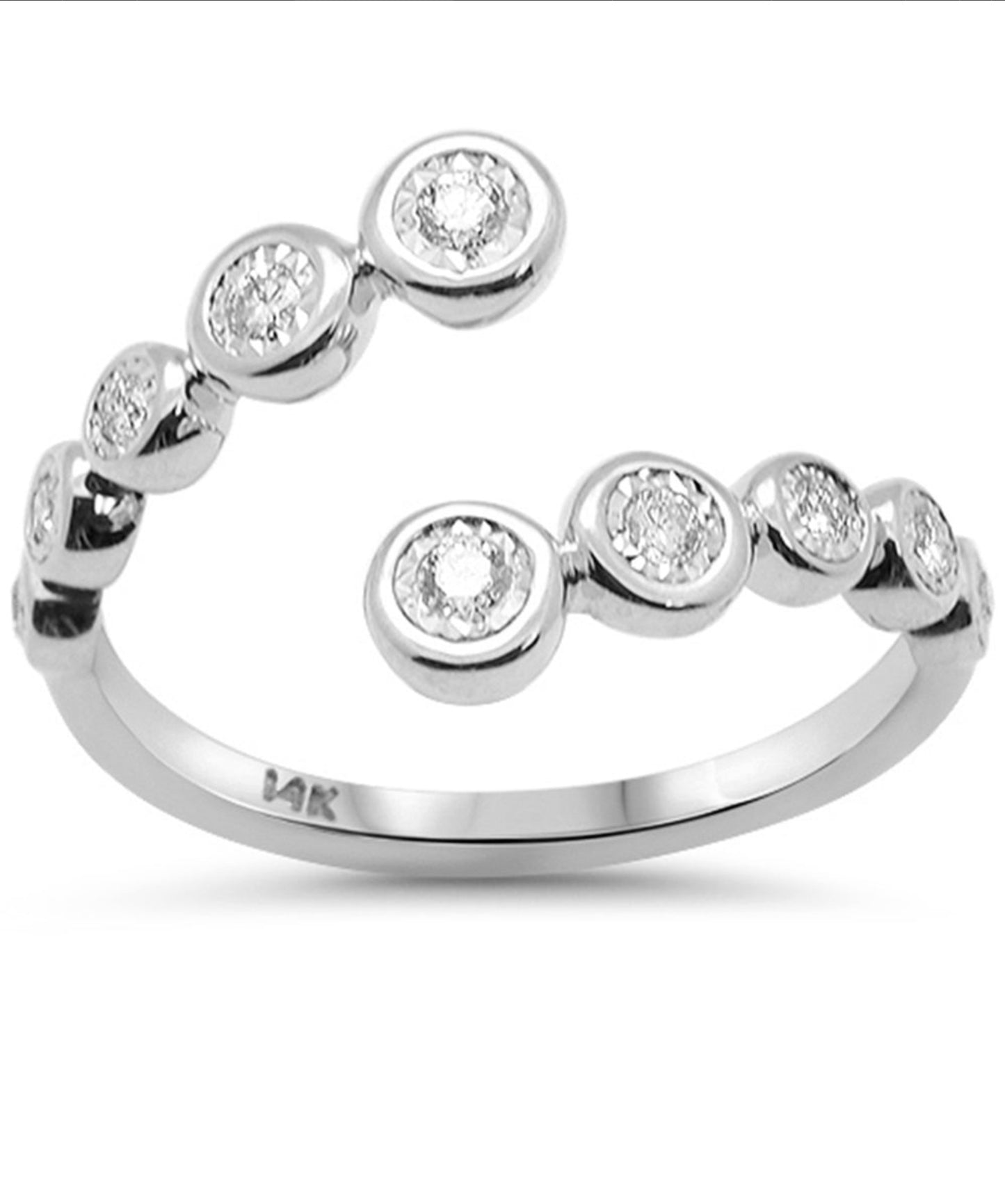 Bezel Set Bypass Ring