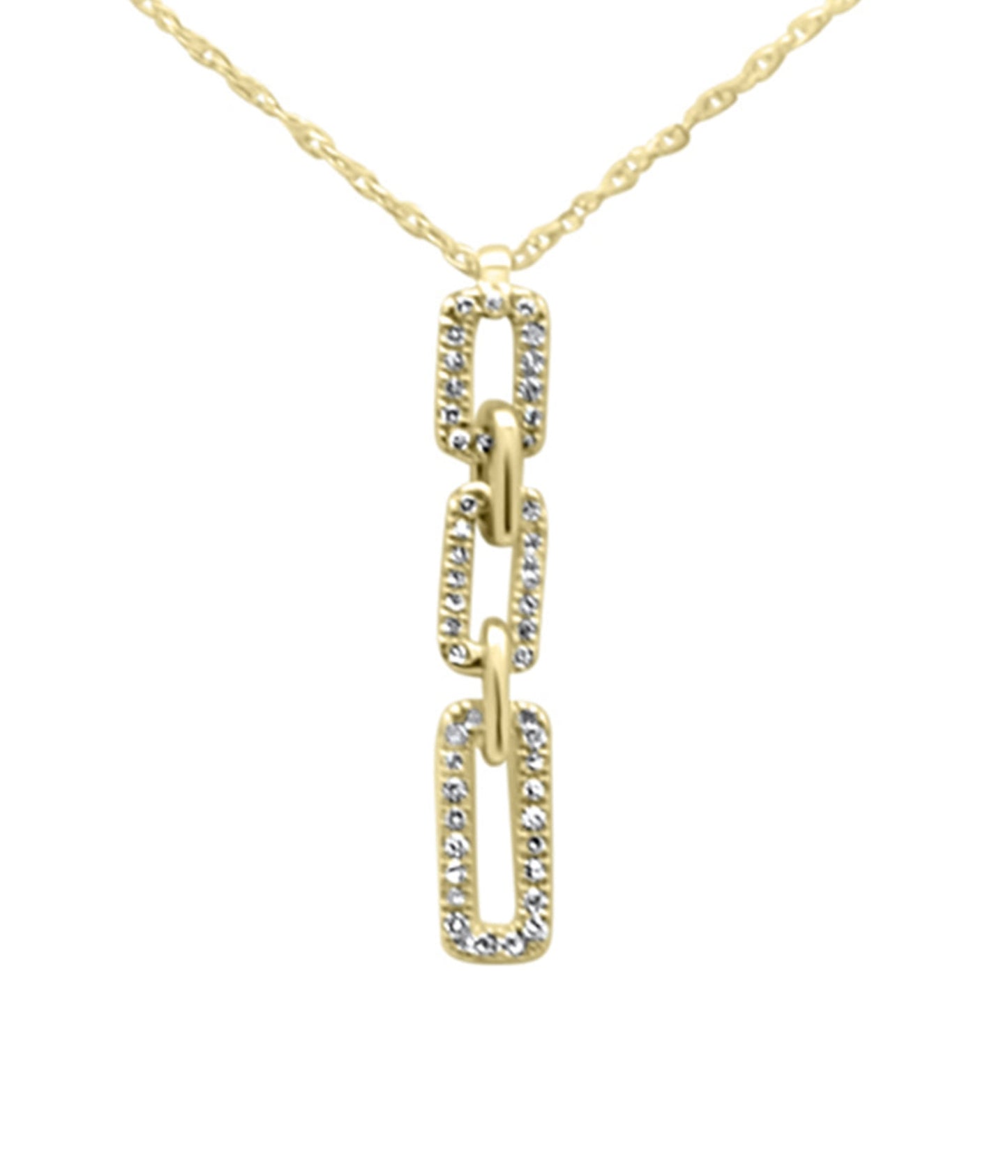 Diamond Gold Link Dangle Necklace