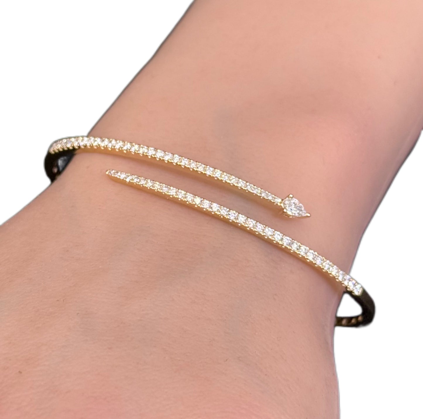 Diamond Snake Wrap Bangle Bracelet