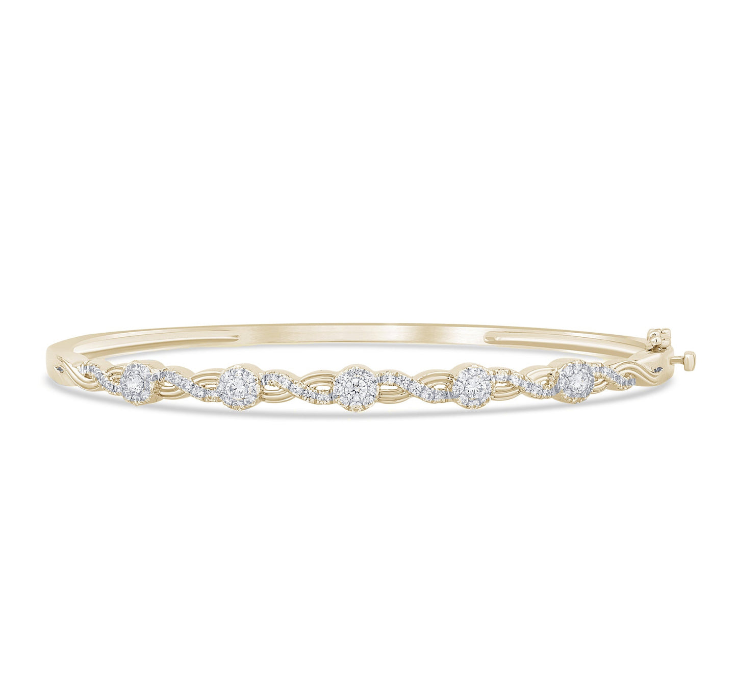 Gold Diamond Infinity Bangle Bracelet