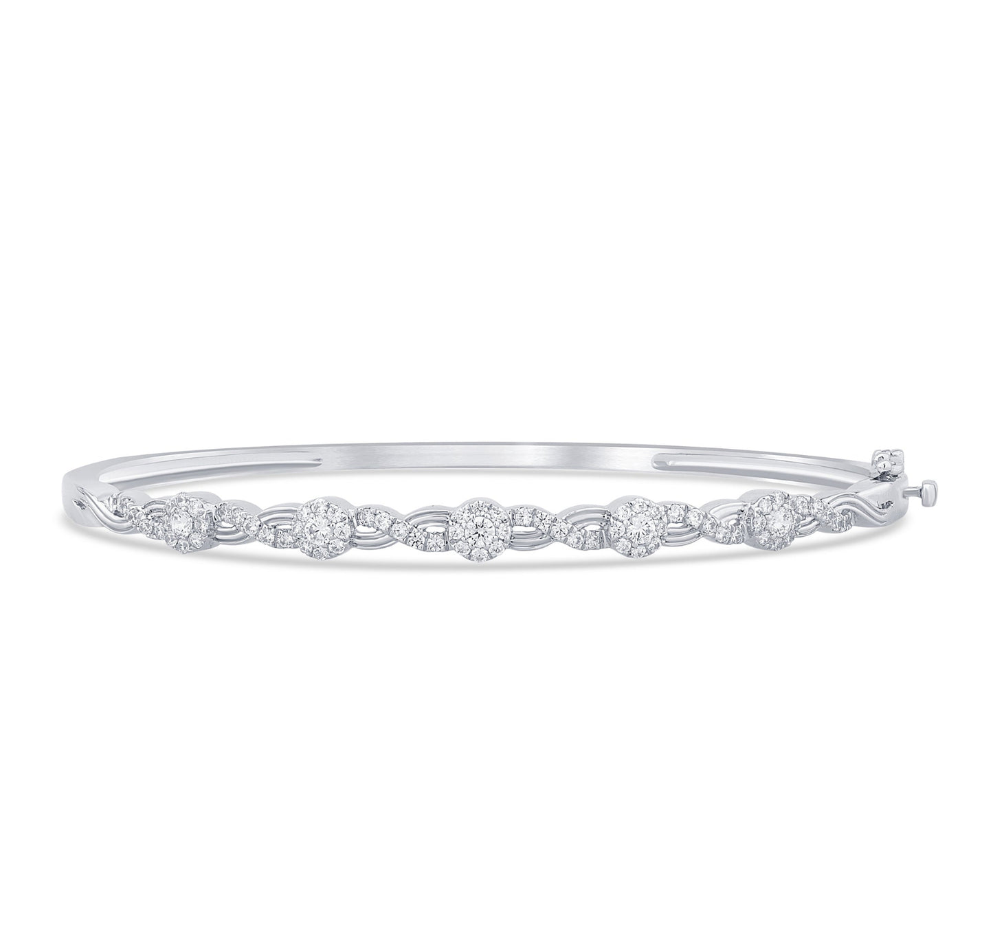 Gold Diamond Infinity Bangle Bracelet