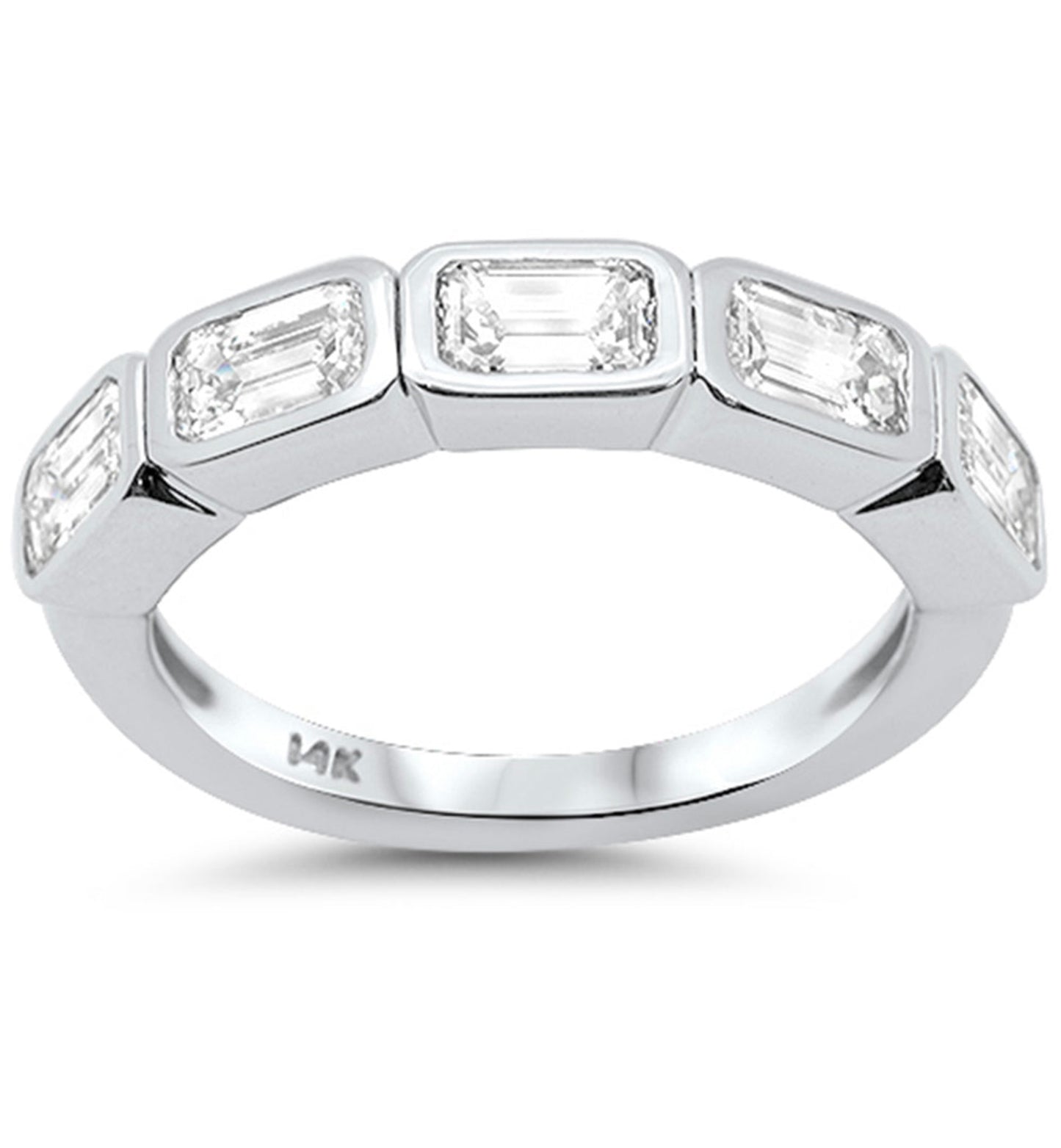 East West Emerald cut Diamond Band
