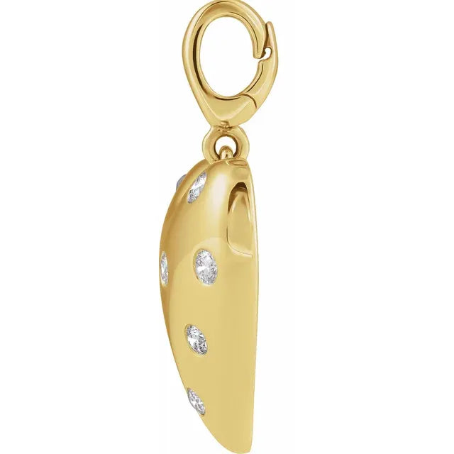 Flush Diamond Accented Heart Charm