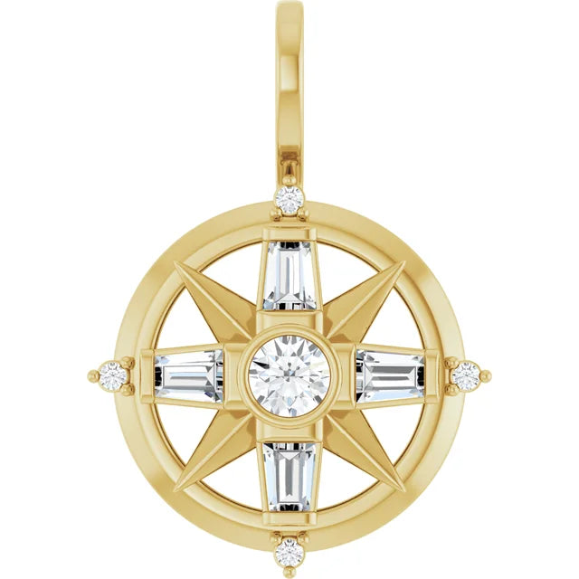 Lab Diamond Compass Charm