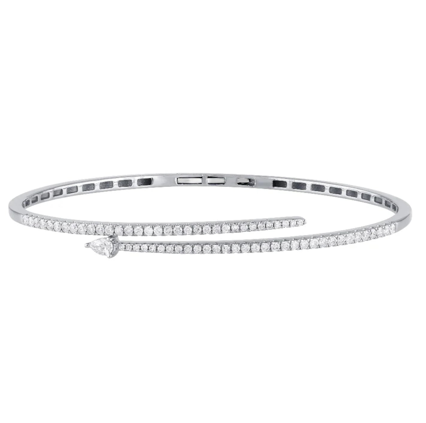 Diamond Snake Wrap Bangle Bracelet
