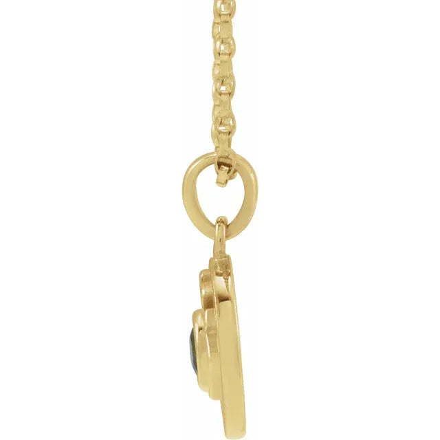 Green Tourmaline Evil Eye Necklace