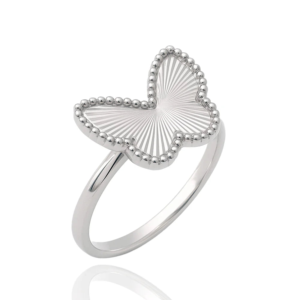 Sterling Silver Sparkling Butterfly Ring