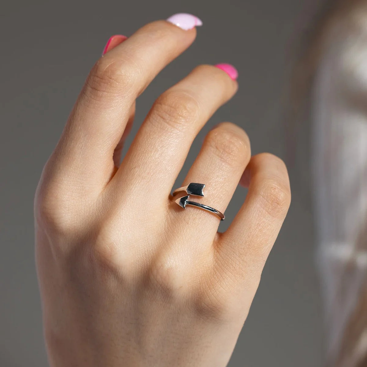 Sterling Silver Warped Arrow Ring