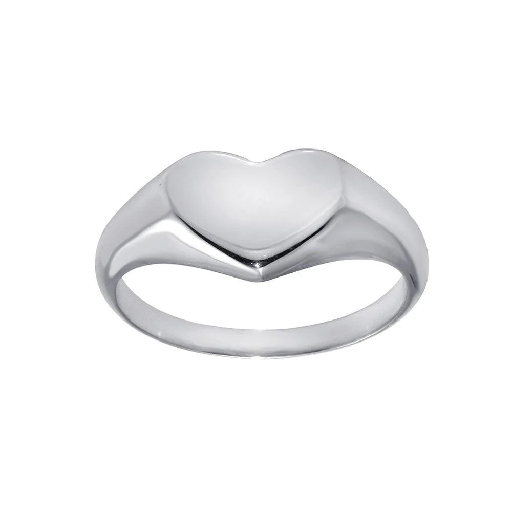 Sterling Silver Heart Signet Ring