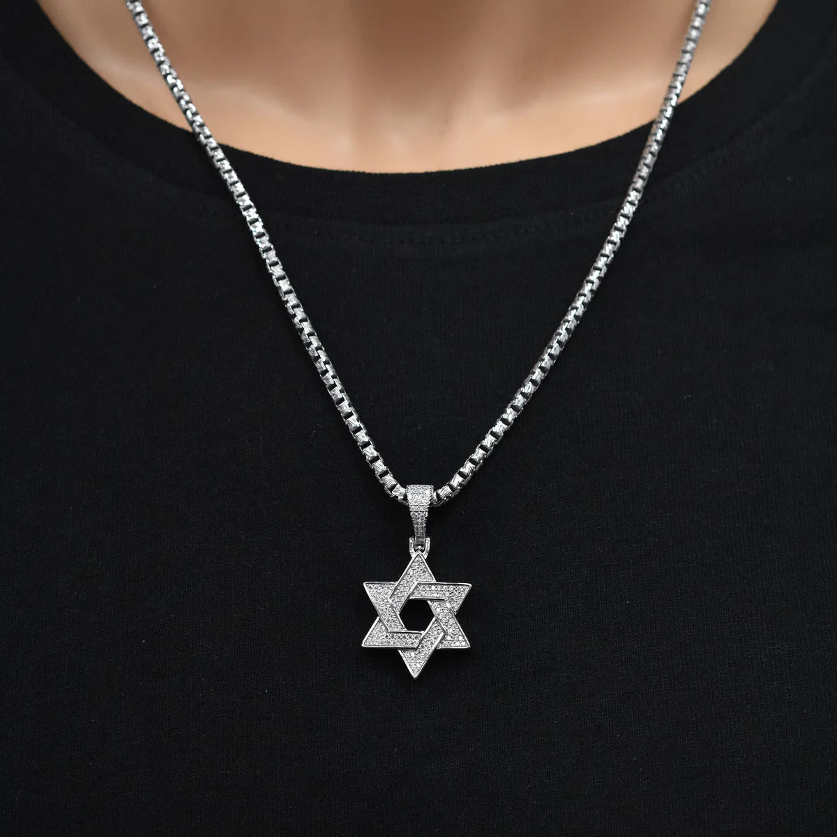 Sterling Silver Pave Star of David Pendant