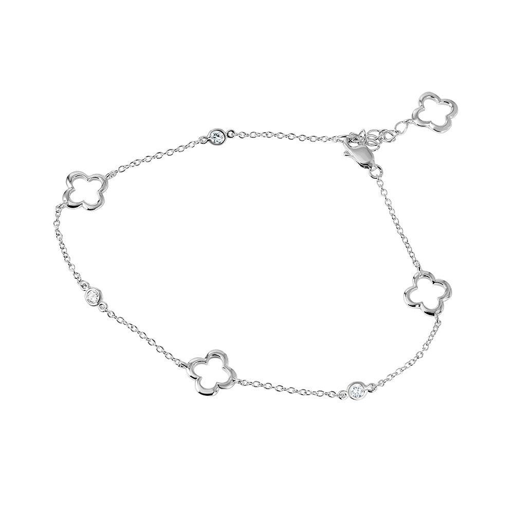 Sterling Silver Clover Anklet