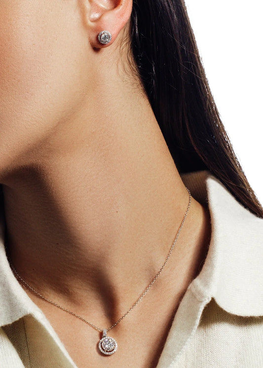 Sterling Silver Moissanite Matching Set