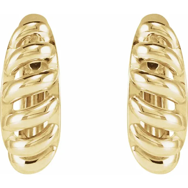 Rope Dome Hoops/Huggie Earrings