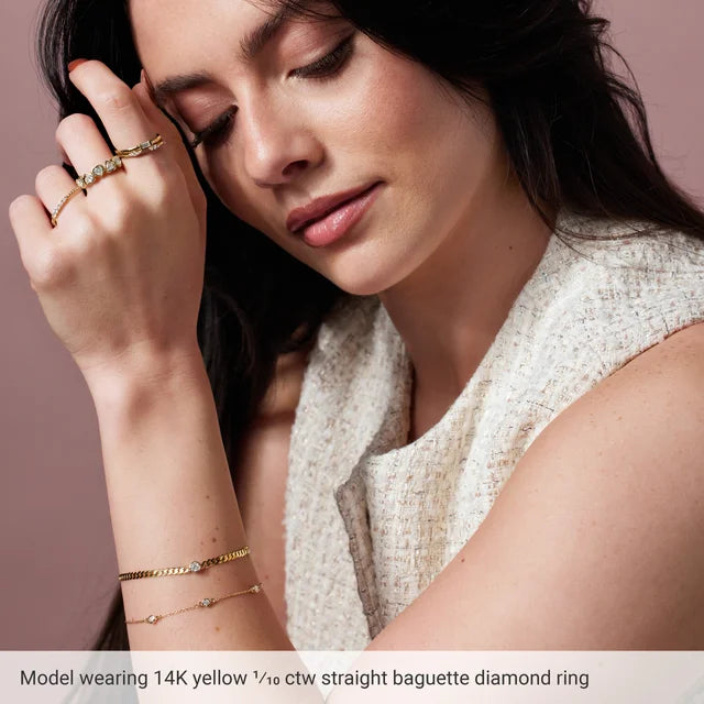 Lab Baguette Diamond Stackable Ring