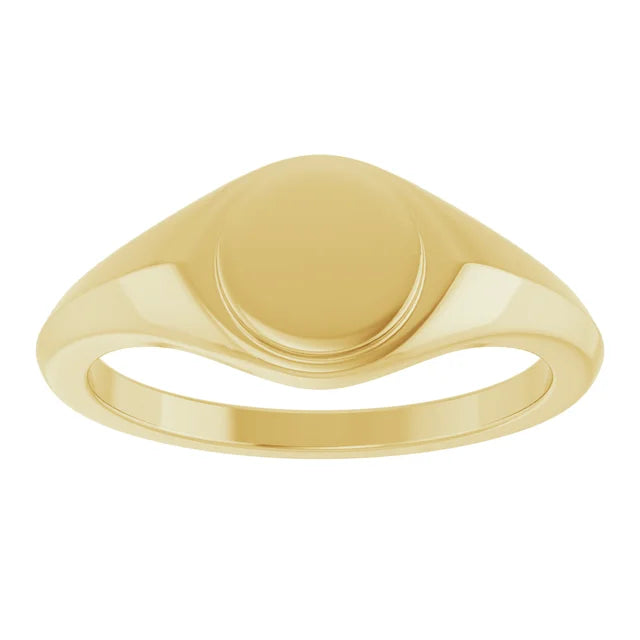 7mm Round Signet Ring