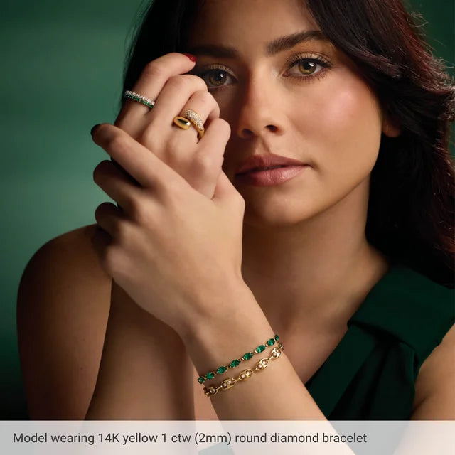 Lab Diamond Mariner Link Bracelet