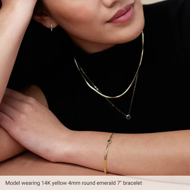 Diamond or Gemstone Solitaire Cuban Link Bracelet