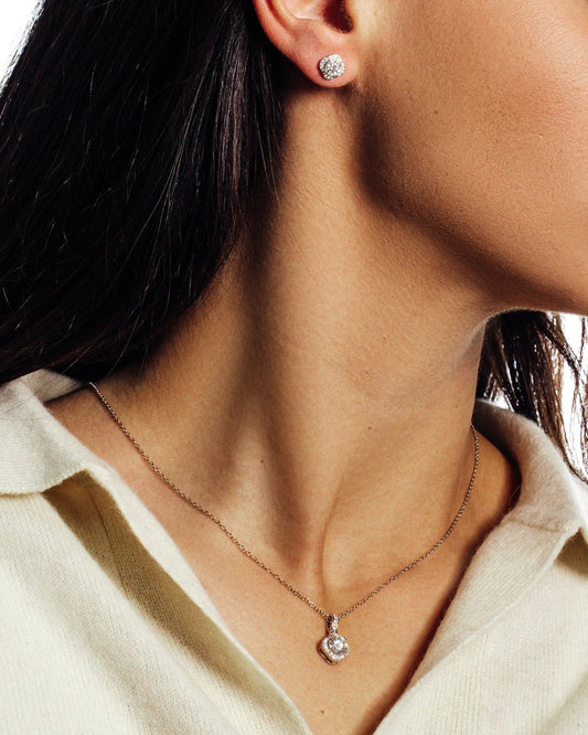 Sterling silver Flower Moissanite Set