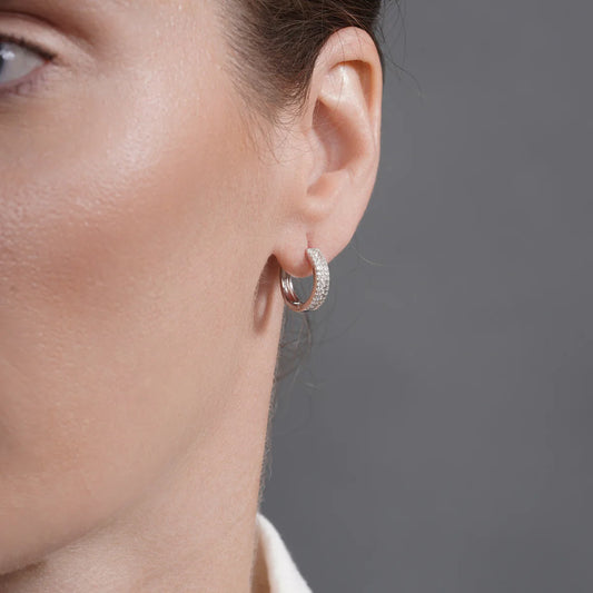 Sterling silver Moissanite Elegant Hoop