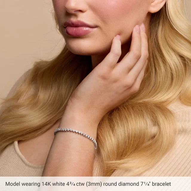 3mm - 4.75ct 3 Prong Lab Diamond Tennis Bracelet
