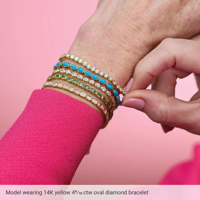 2.6mm - 4.90ct Oval Lab Diamond Tennis Bracelet