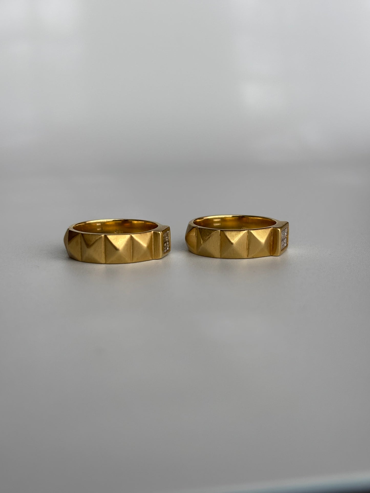 Double Baguette Pyramid Ring