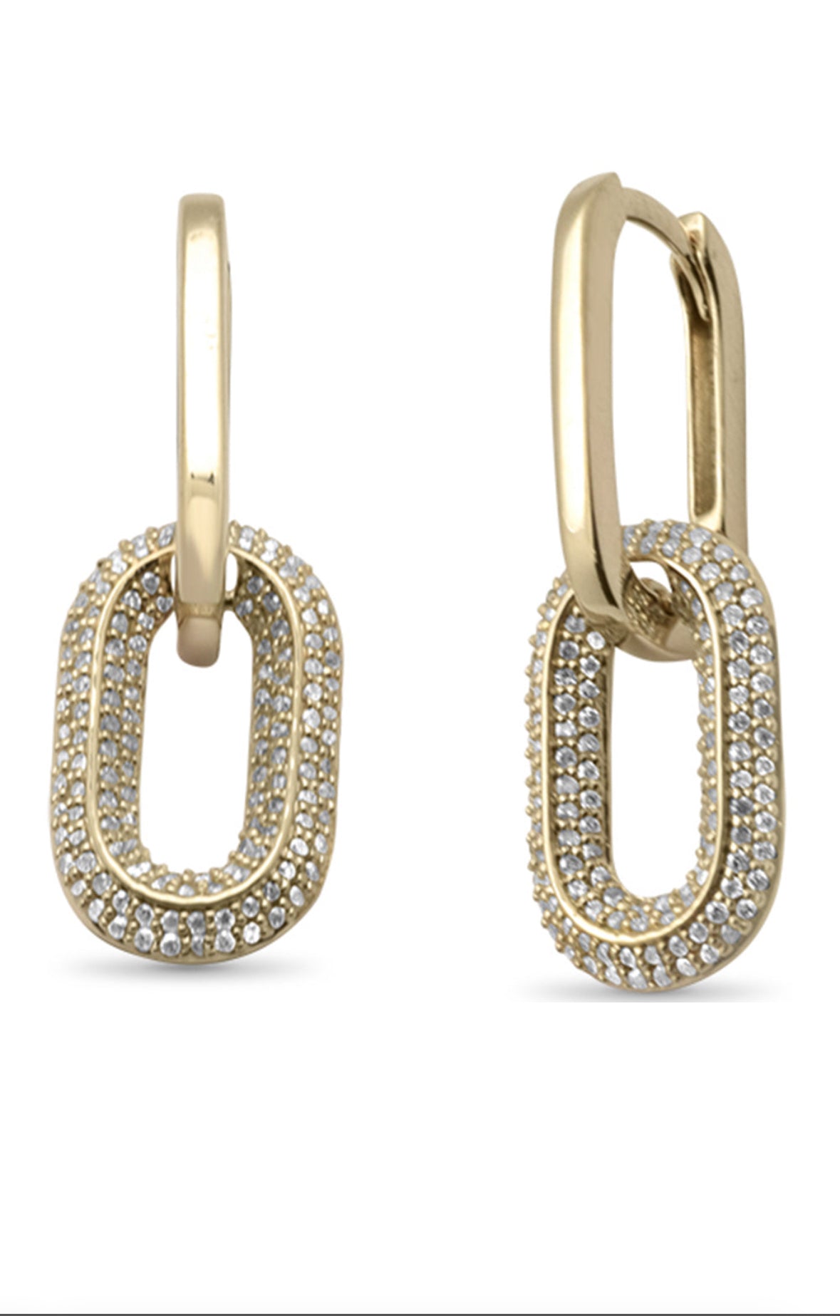 Open Link Hoop Dangle Earrings