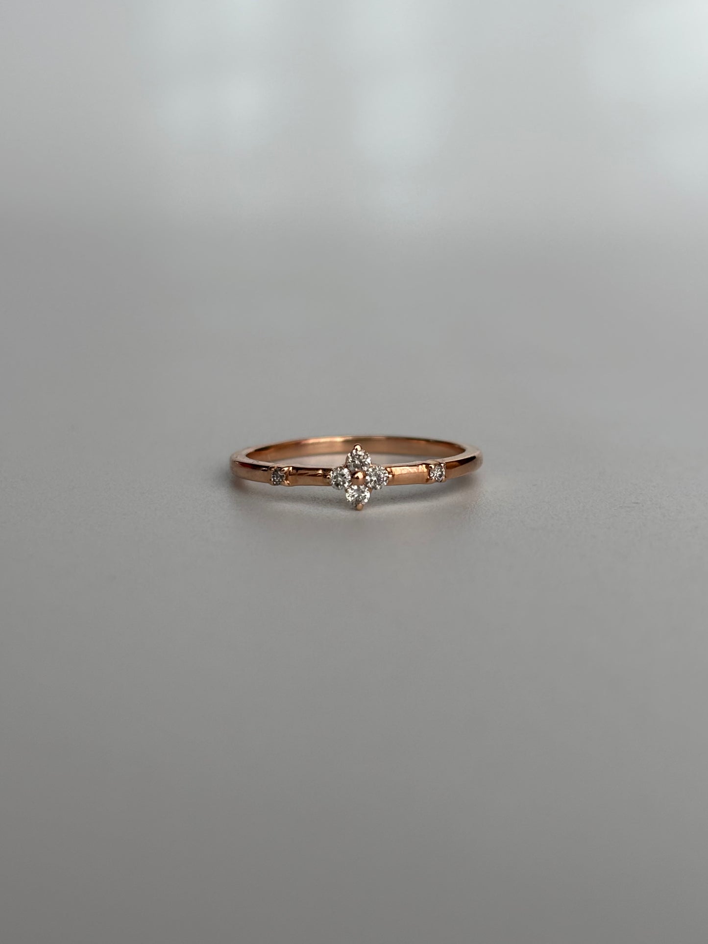 Diamond Clover Stacking Ring
