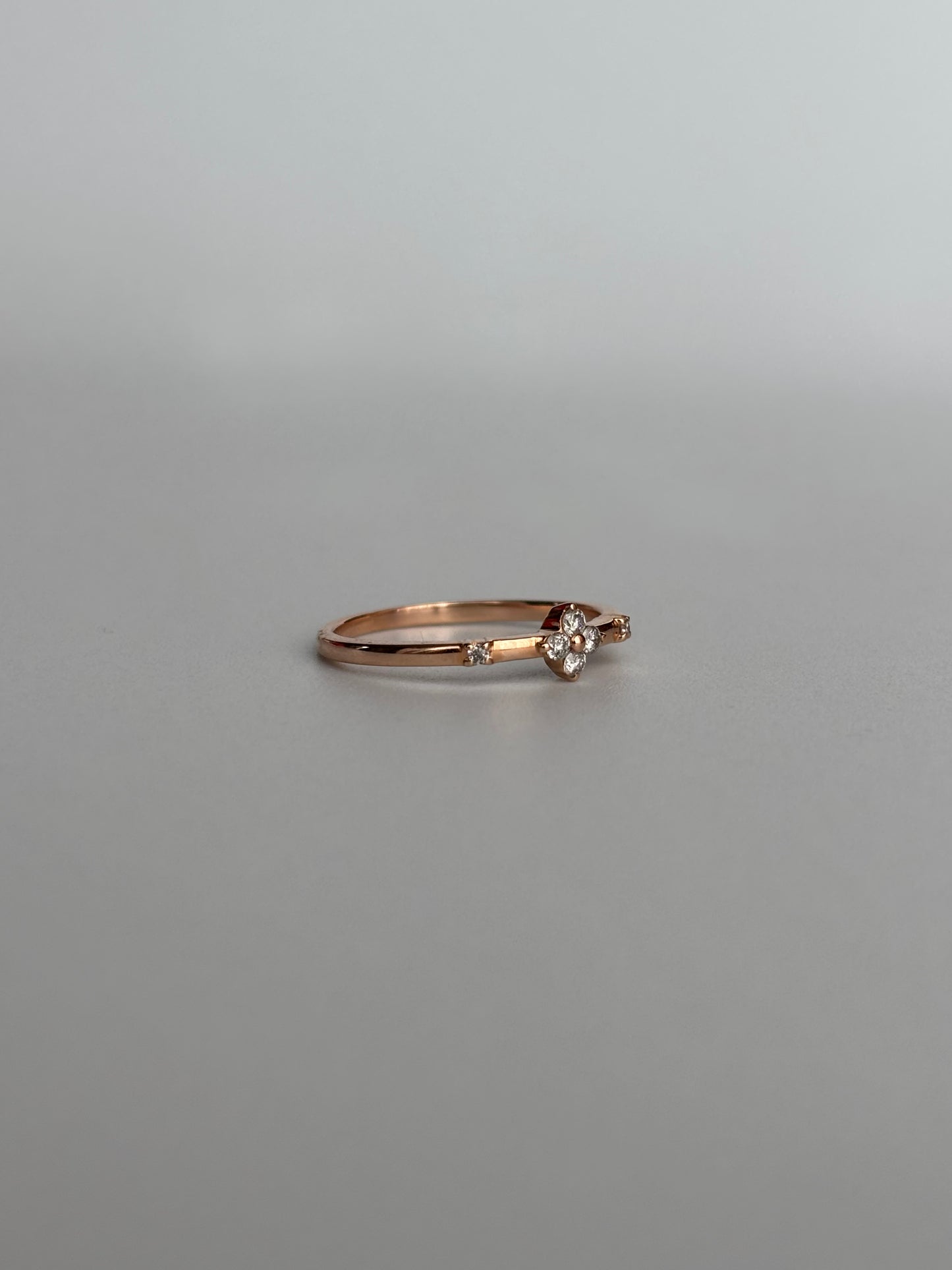 Diamond Clover Stacking Ring
