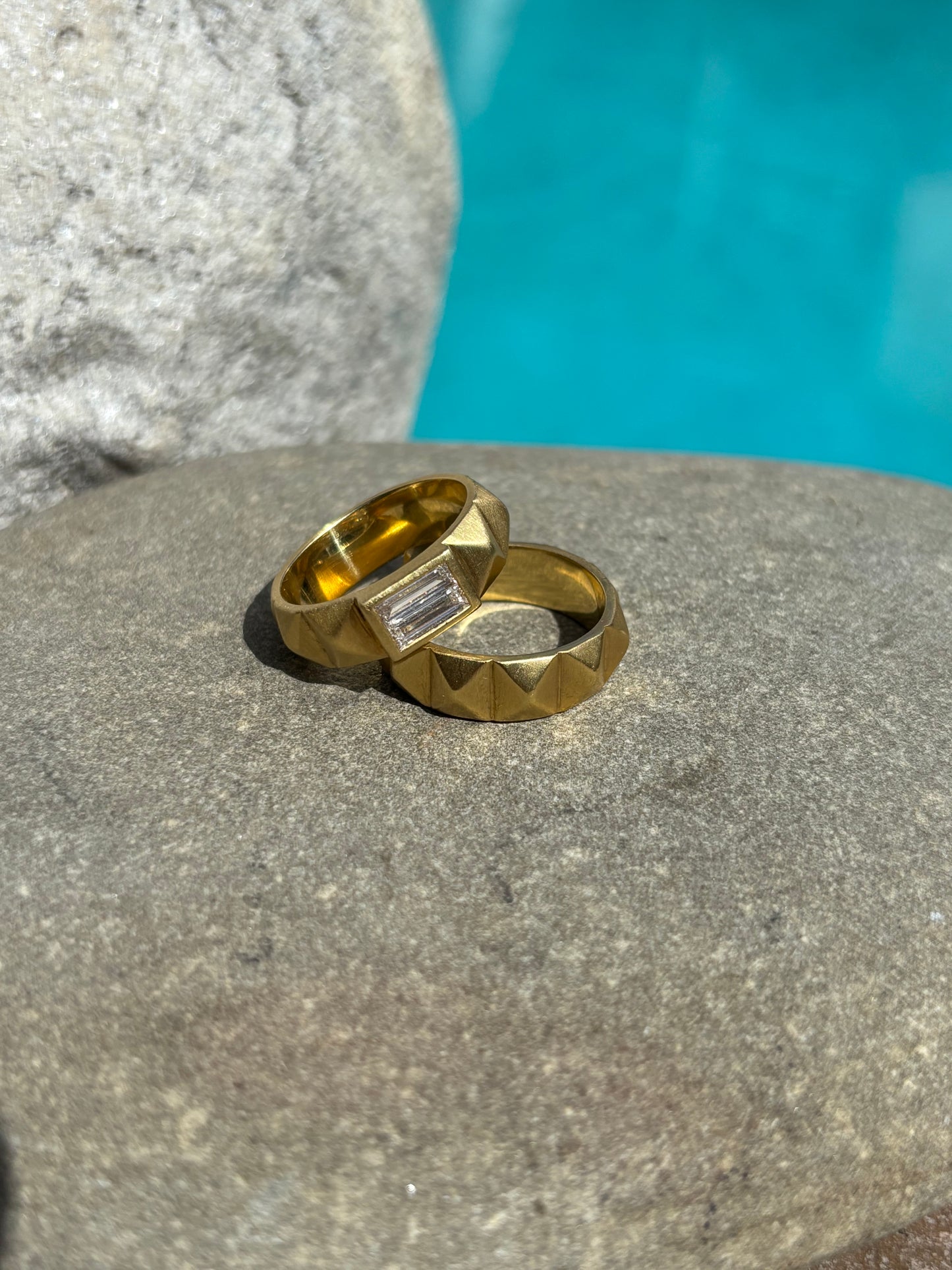 Double Baguette Pyramid Ring