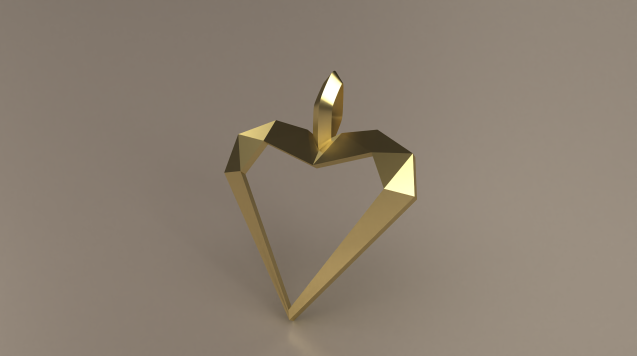 Beau Jolie Original Origami Heart Pendant 1.0 MINI