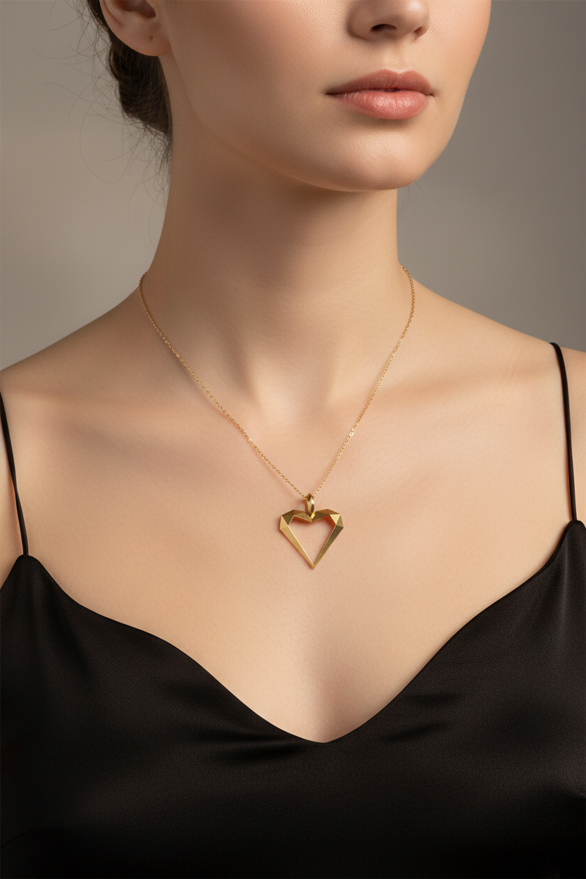 Beau Jolie Original Origami Heart Pendant 1.0 MINI