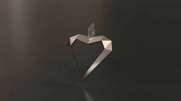 Beau Jolie Original Origami Heart Pendant 1.0 MINI