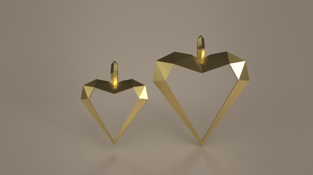 Beau Jolie Original Origami Heart Pendant 1.0 MINI