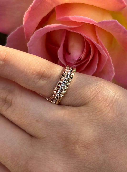 Gold Pyramid Stacking Ring