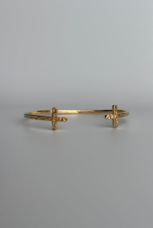 Hammered Cross Cuff