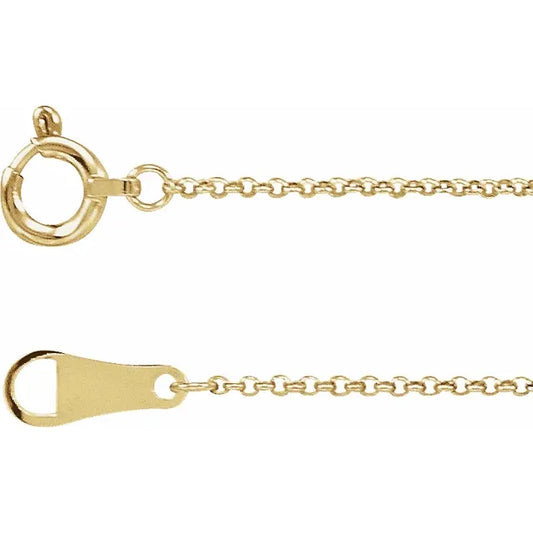 18k 1mm Cable Chain Necklace
