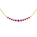 Pink Sapphire Curved Bar Necklace