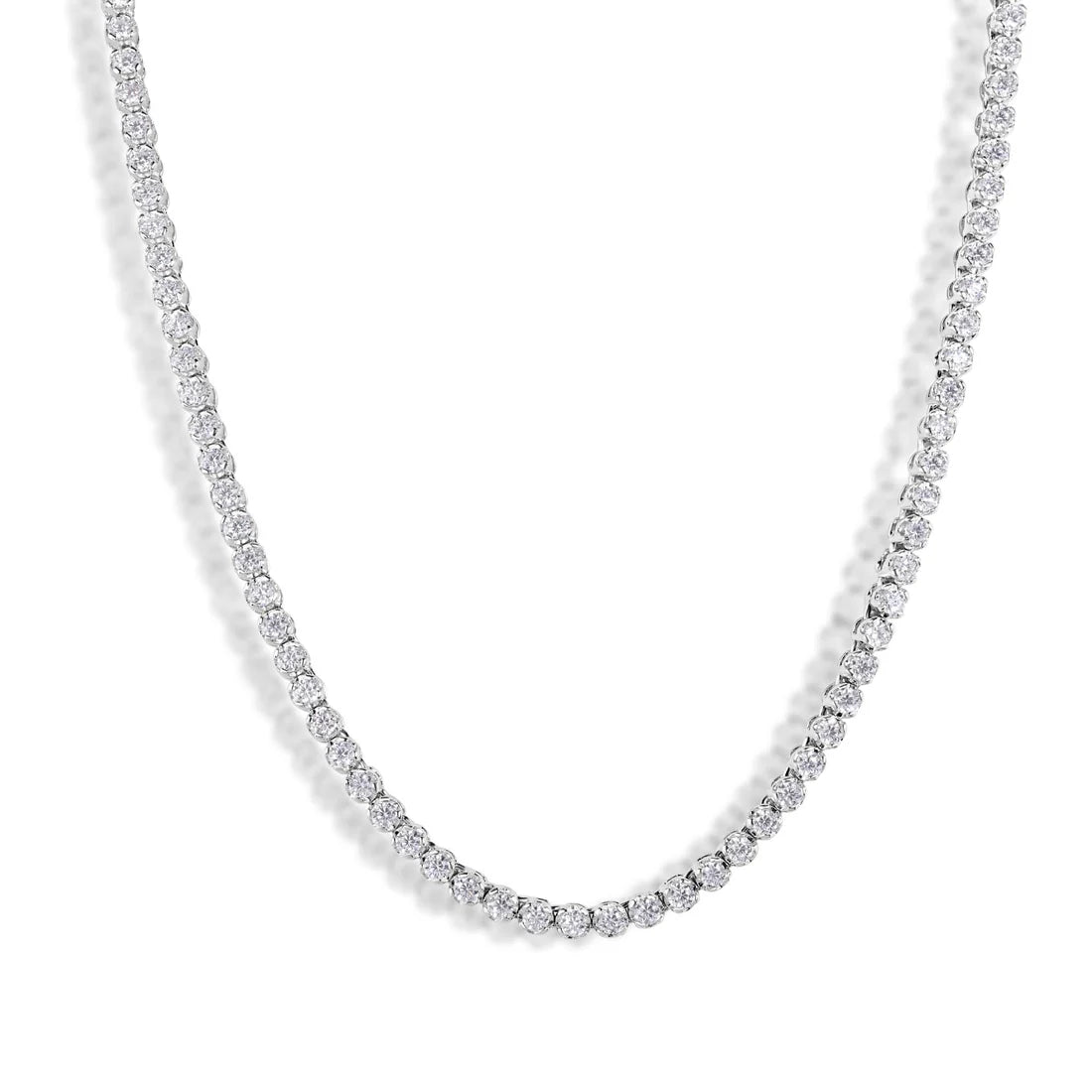 4 mm sterling silver moissanite tennis necklace/bracelet