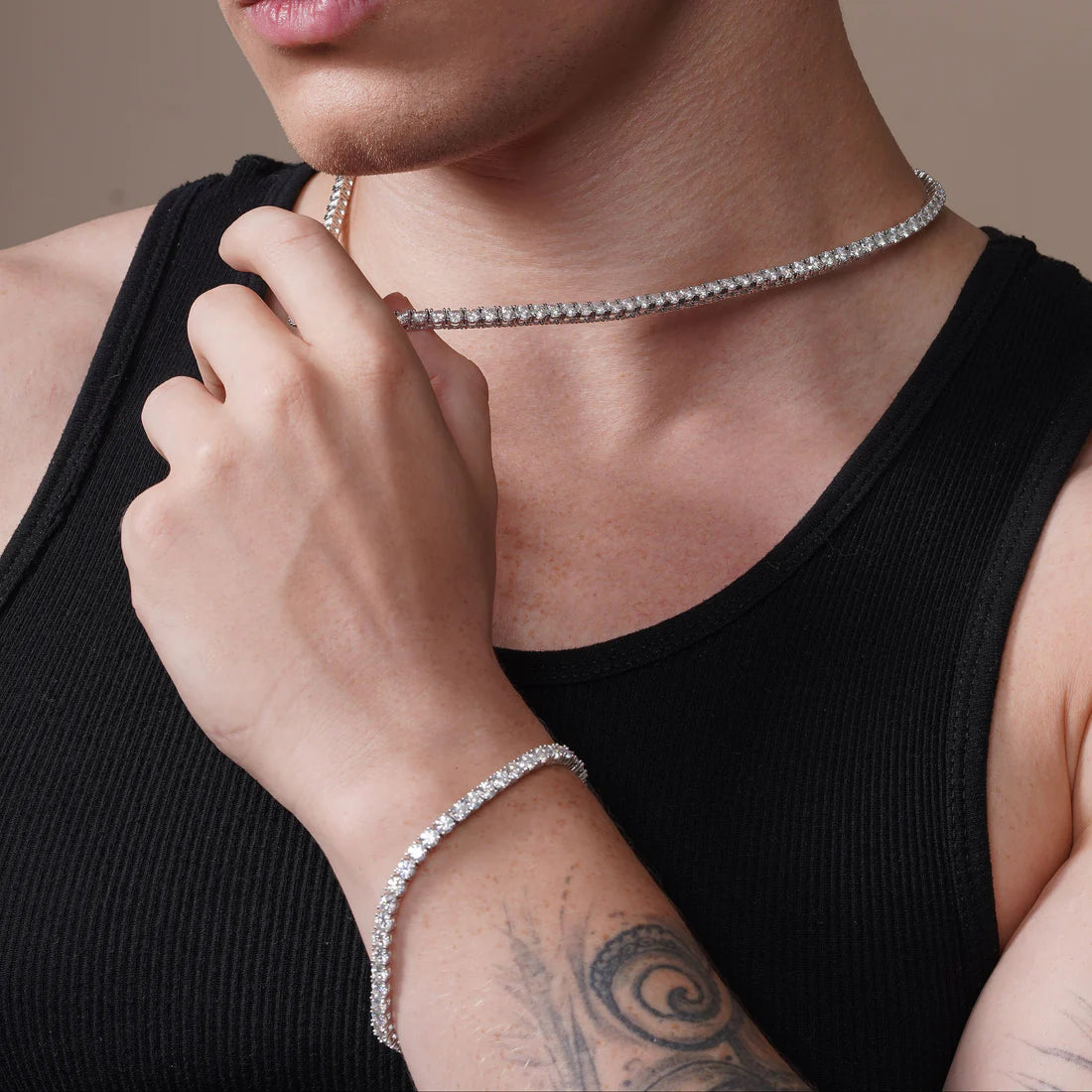 4 mm sterling silver moissanite tennis necklace/bracelet