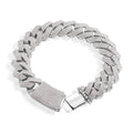 Sterling silver moissanite 13.5 mm curb link bracelet