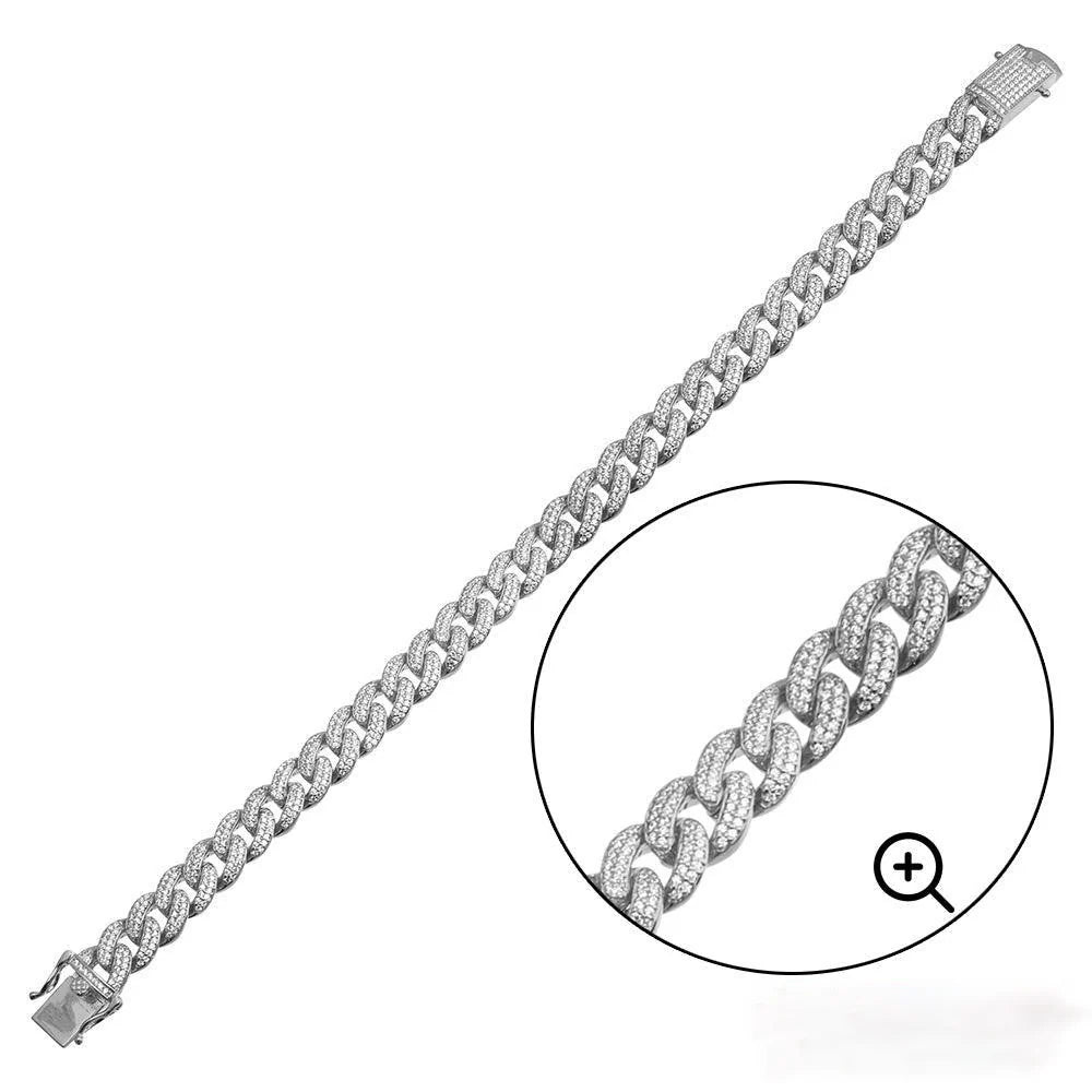 Sterling silver moissanite 9 mm Miami Cuban necklace/bracelet
