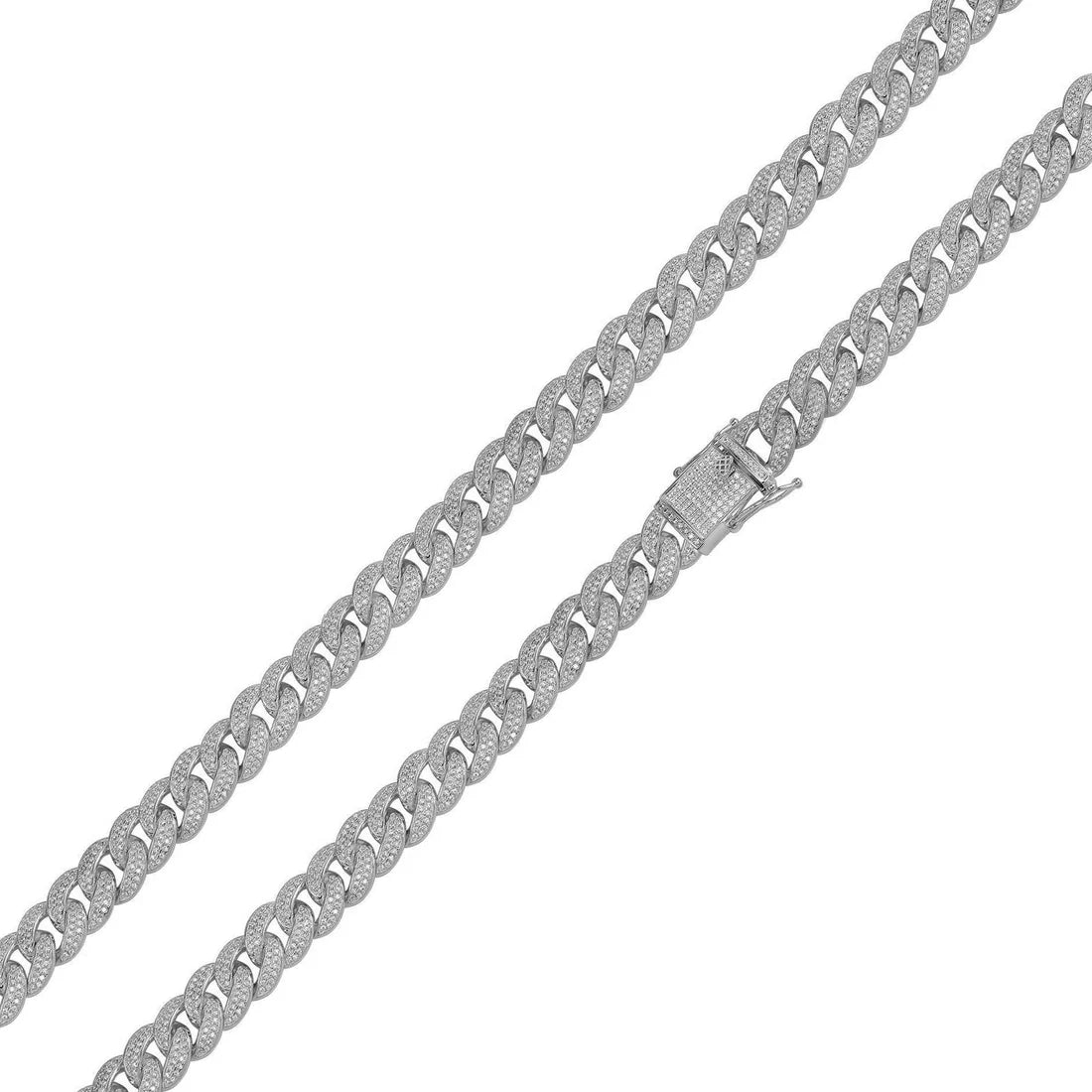 Sterling silver moissanite 9 mm Miami Cuban necklace/bracelet