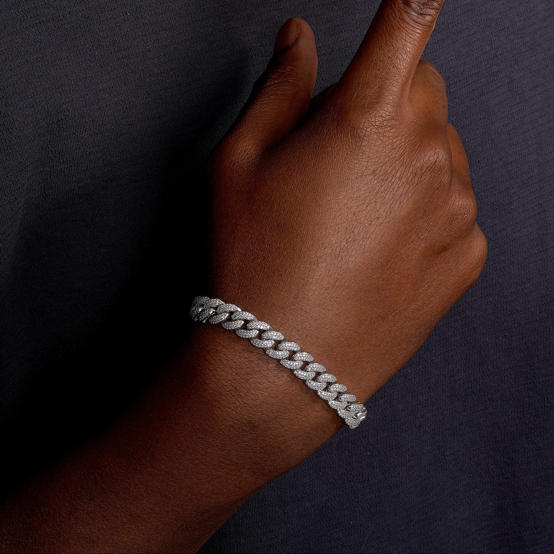 Sterling silver moissanite 9 mm Miami Cuban necklace/braceletCB