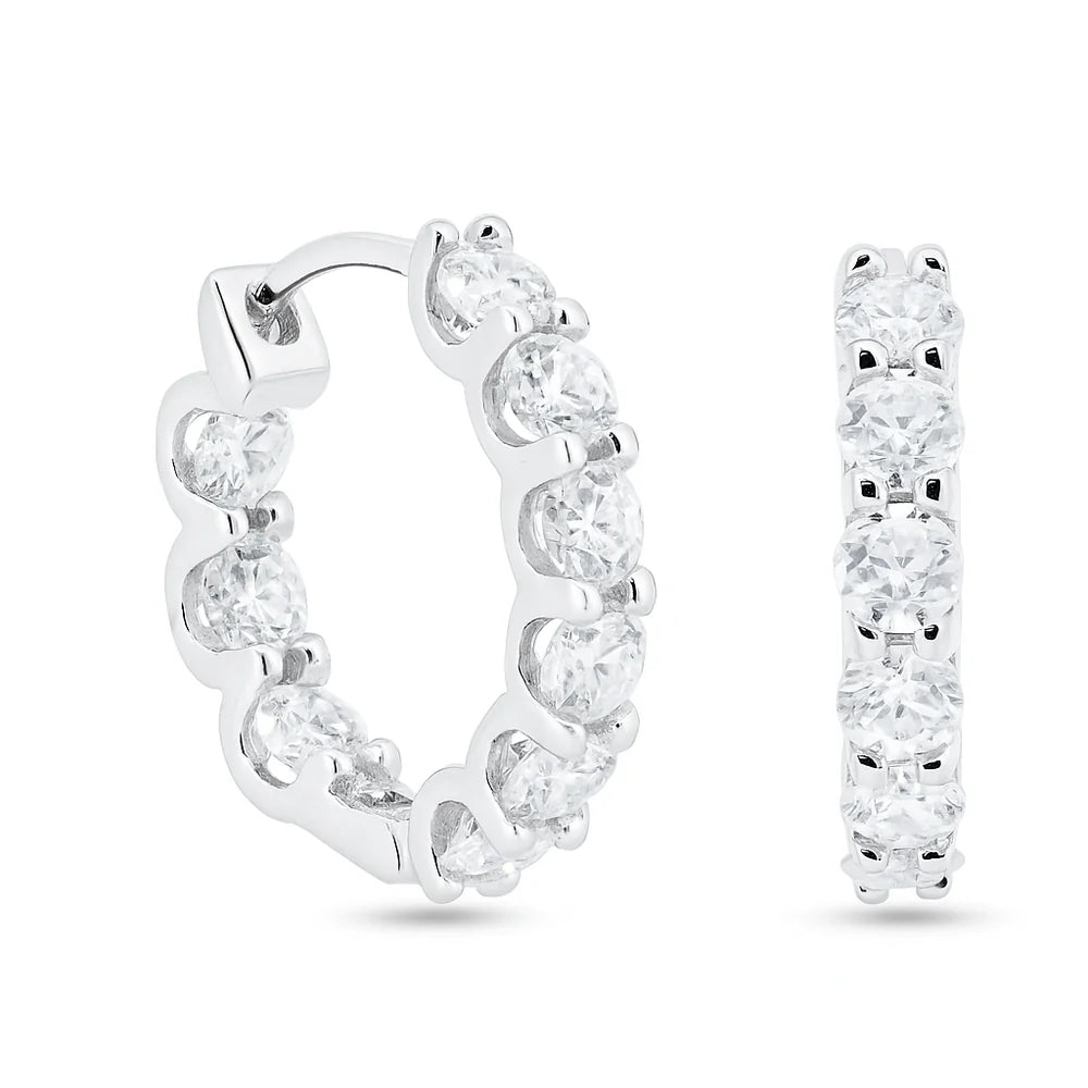 Sterling silver Moissanite hoop earrings
