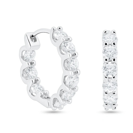 Sterling silver Moissanite hoop earrings