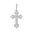 Sterling silver moissanite encrusted cross pendant